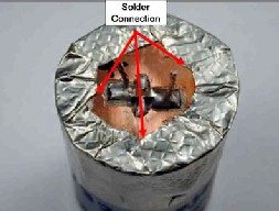 Adding solder connections around the edge of the tape ensures emissions are contained