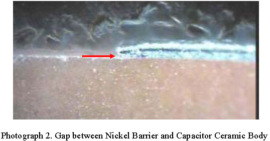 Gap between Nickel Barrier and Capacitor Ceramic Body