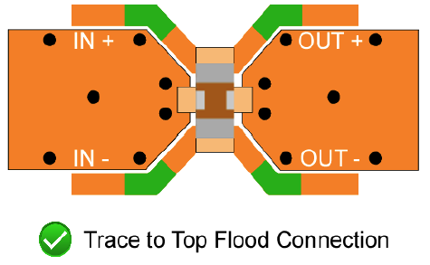 Differential Trace to top flood connection