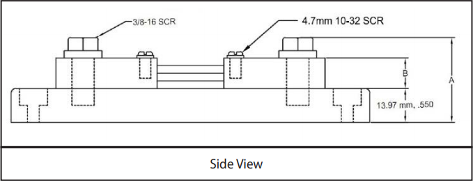 Size 6013 - DC Ammeter Shunts Side View